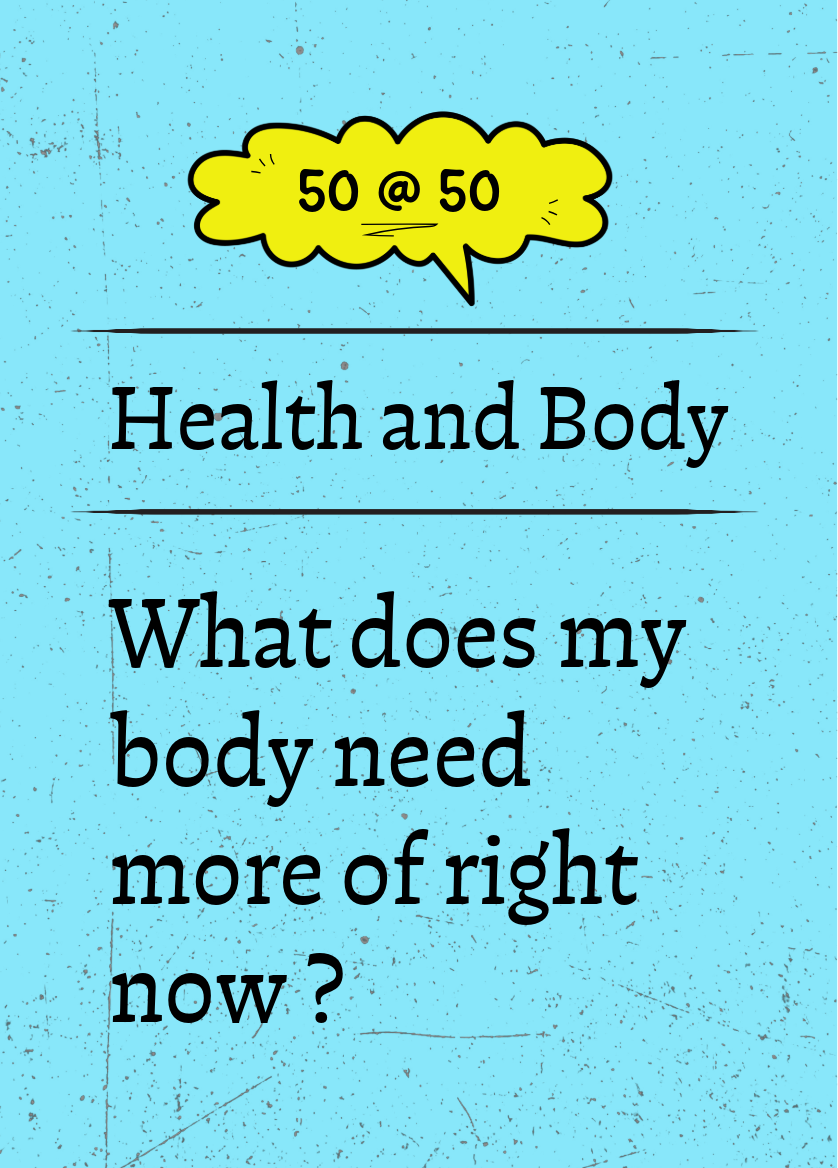 50 @ 50 reflection card &mdash; Health and Body