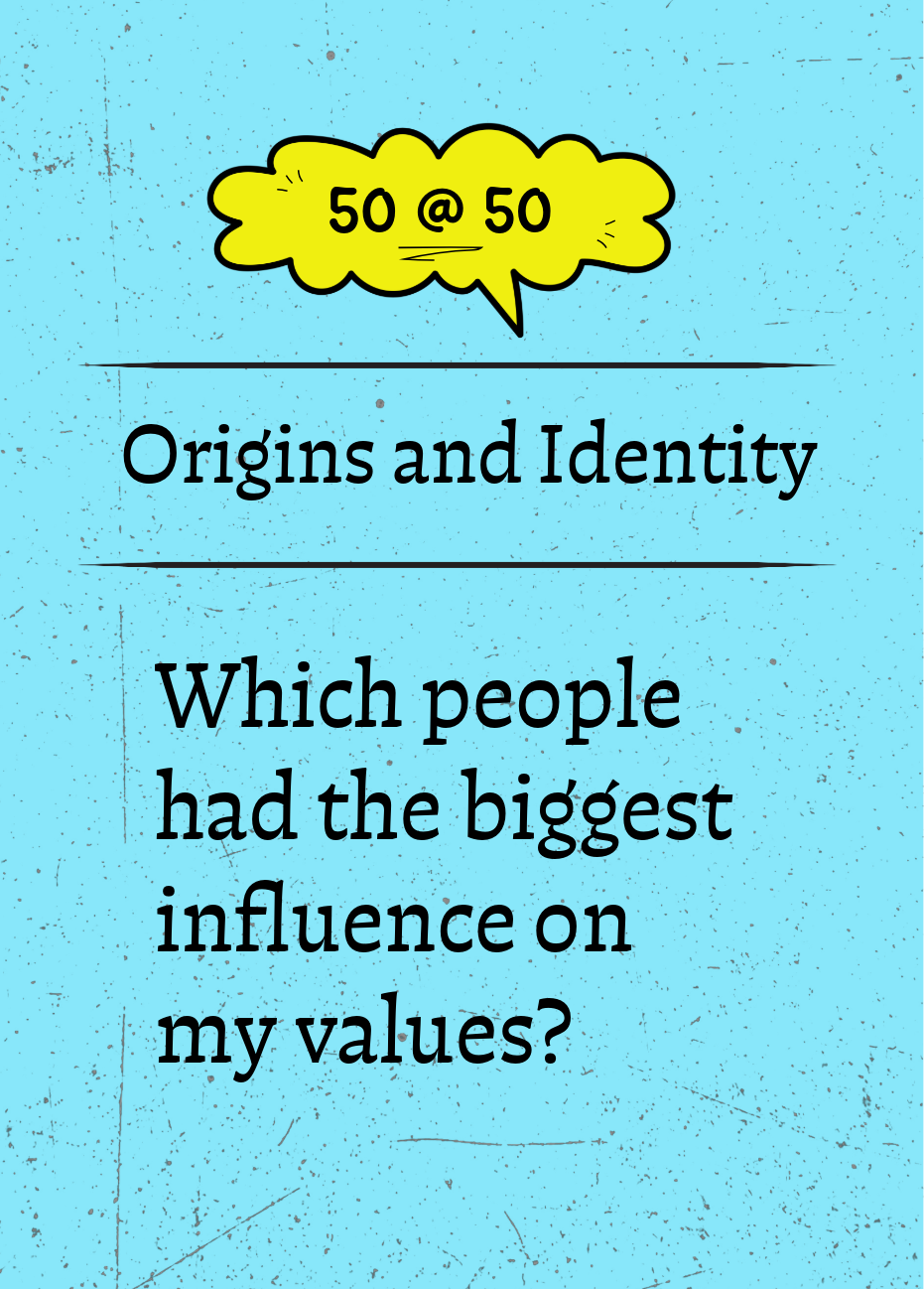 50 @ 50 reflection card &mdash; Origins and Identity