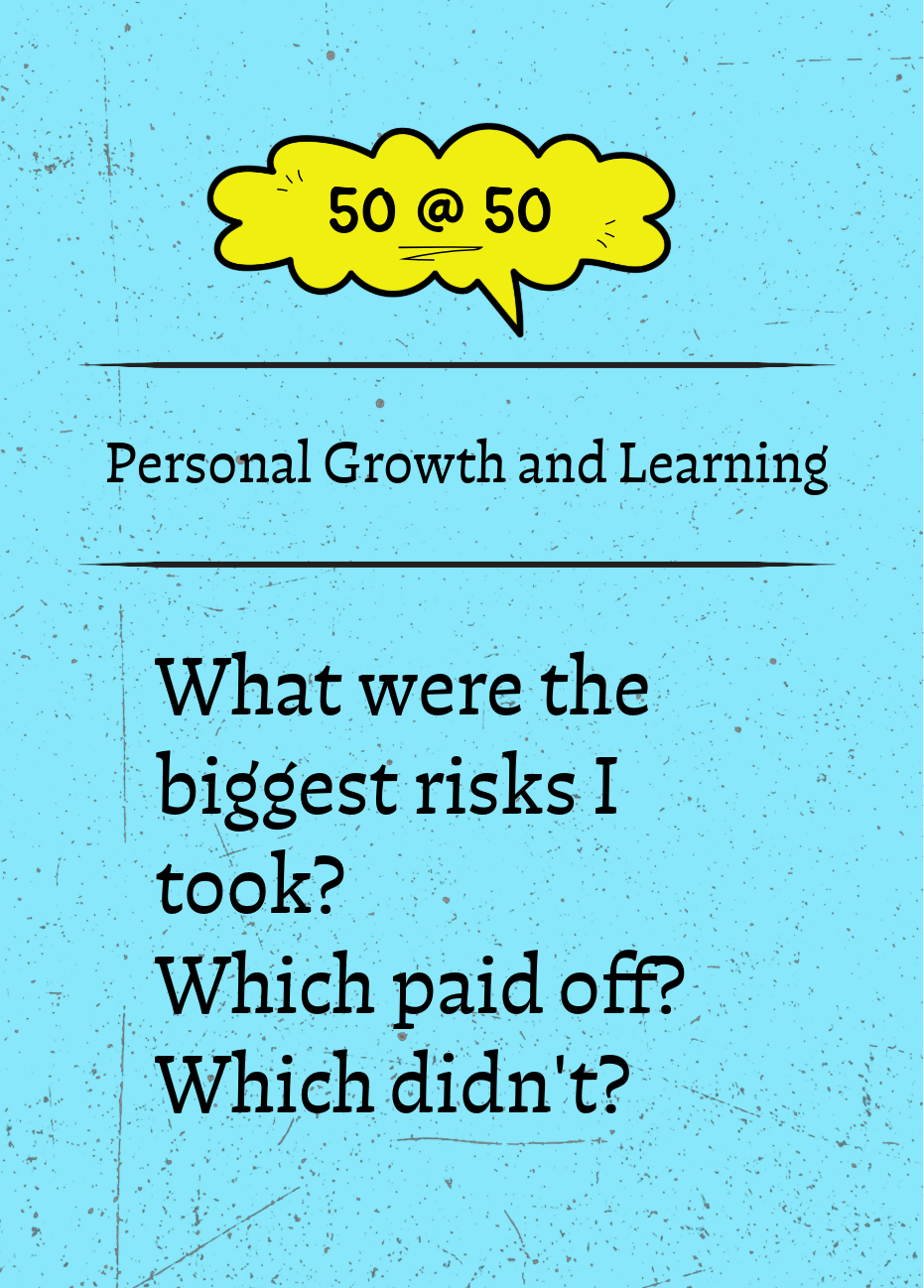 50 @ 50 reflection card &mdash; Personal Growth and Learning